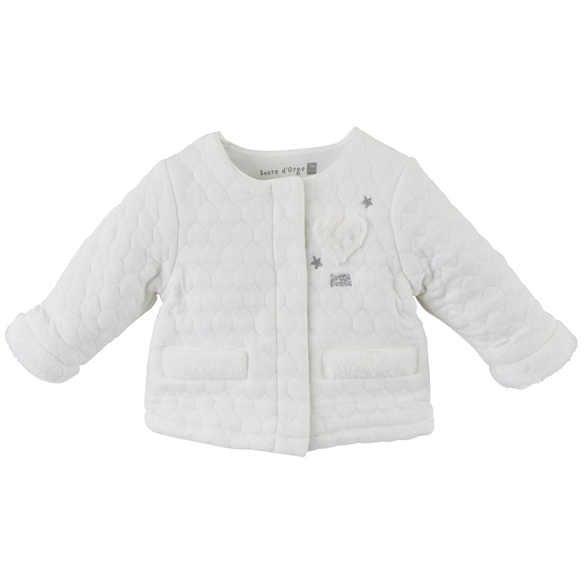 Cardigan matelassÉ bartha beige, SUCRE D'ORGE