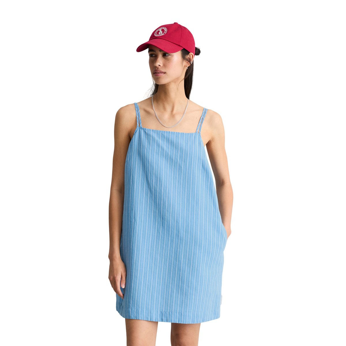 Robe rayée relaxed en mélange de lin et de coton bleu, MARC O’POLO DENIM