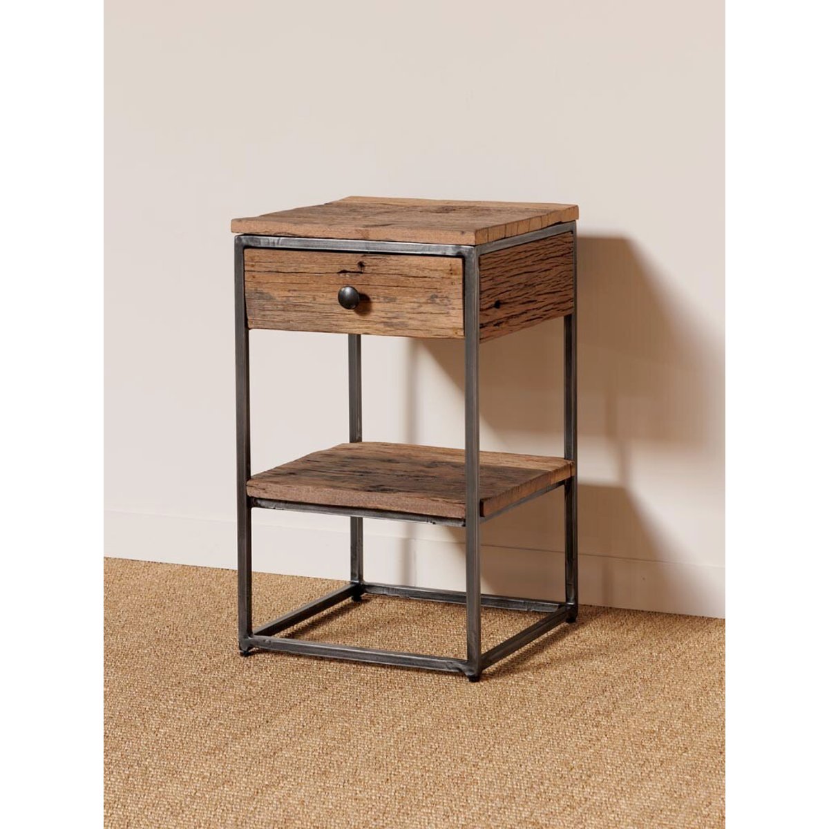 Table de chevet en bois GALION bois fonce, CHEHOMA
