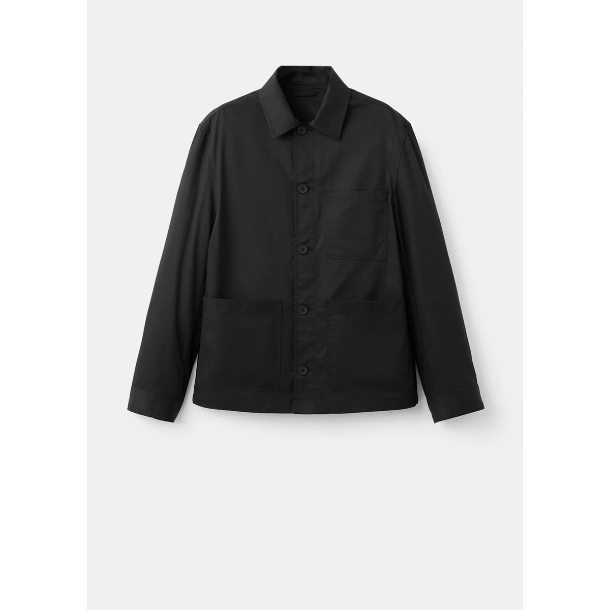 Veste coton lyocell à poches noir, MANGO MAN