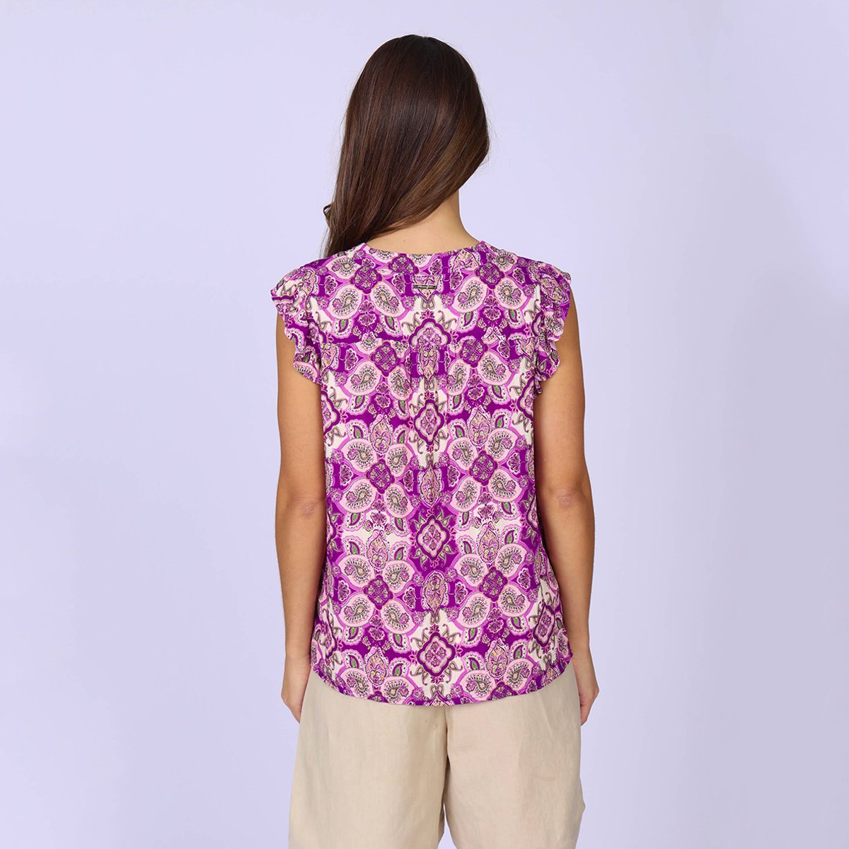 Top col V violet, MISE AU GREEN