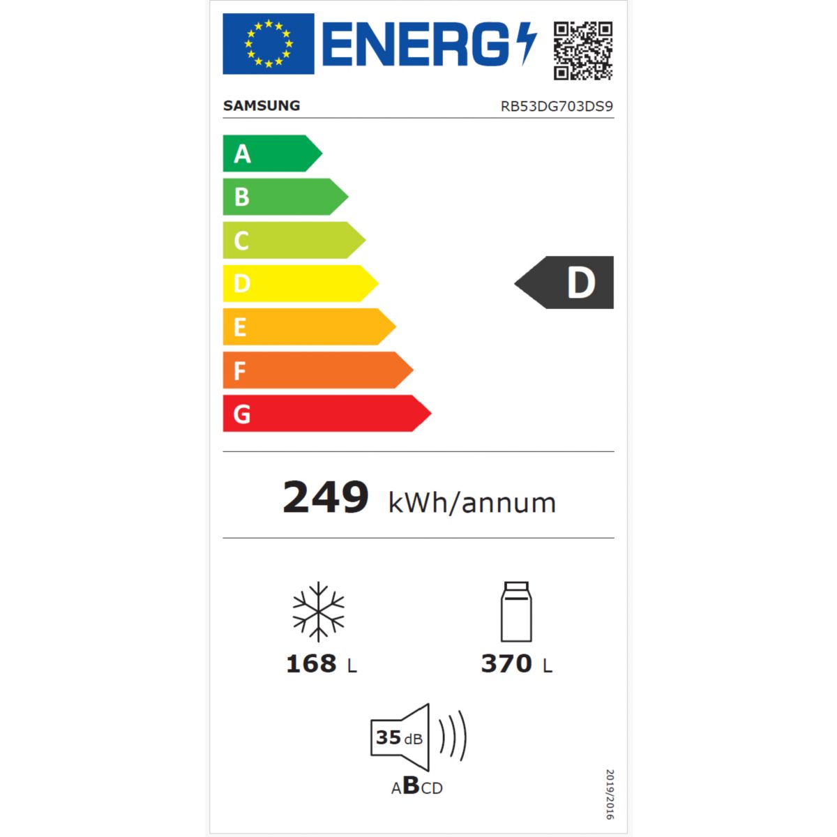 Réfrigérateur combiné RB53DG703DS9 couleur unique, SAMSUNG