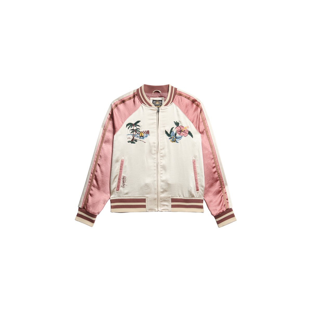 Bomber brodé Suikajan riz blanc, SUPERDRY