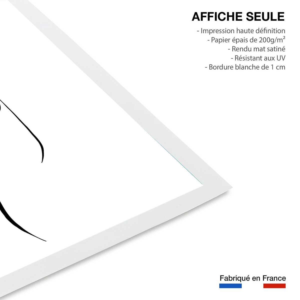 Affiche Croquis de femme affiche seule, HEXOA