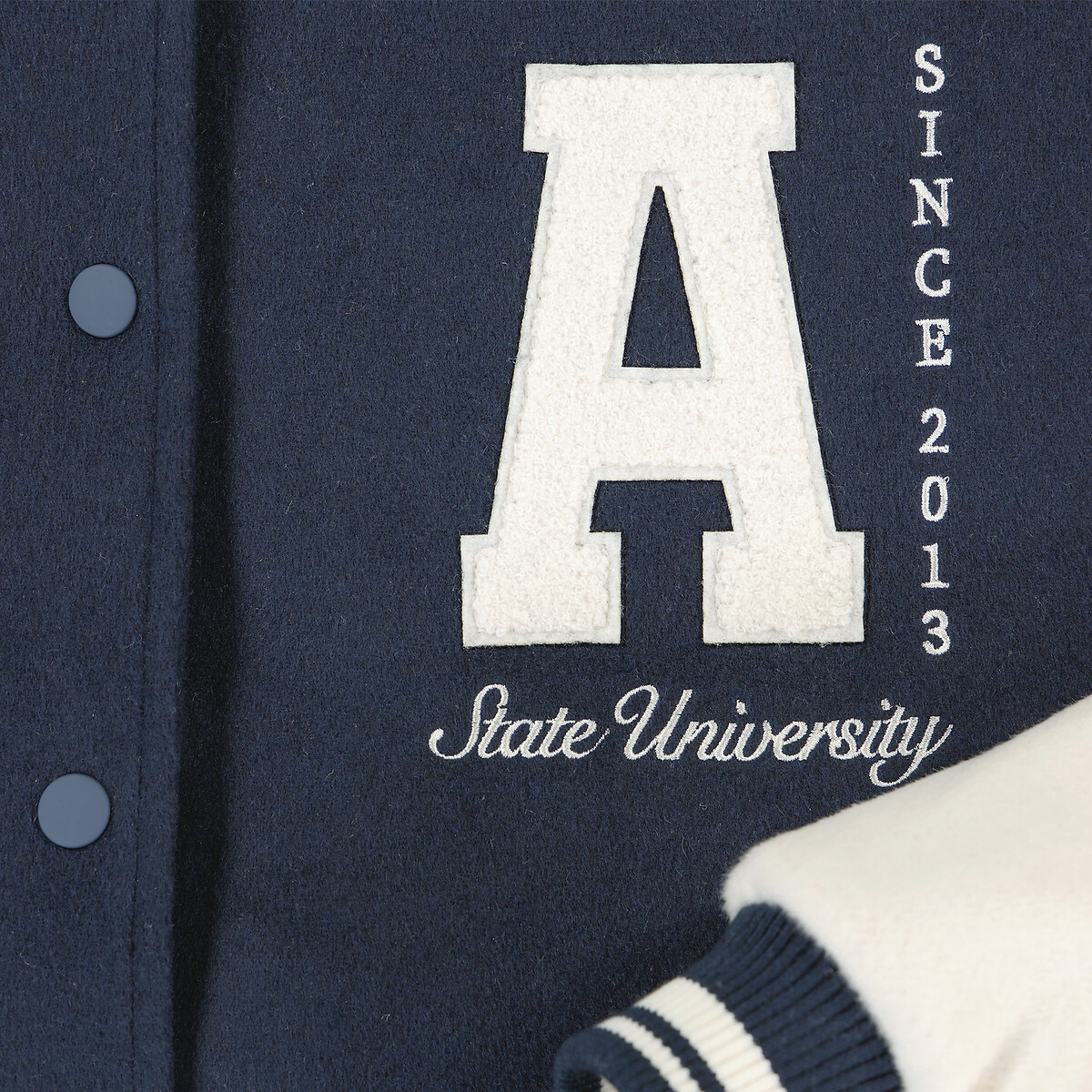 Veste Teddy bleu marine/écru, LA REDOUTE COLLECTIONS