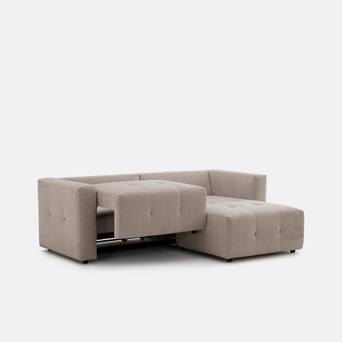 Sofá cama esquinero reversible de 3 plazas, chenilla jaspeada, MASI marrón grisáceo, LA REDOUTE INTERIEURS