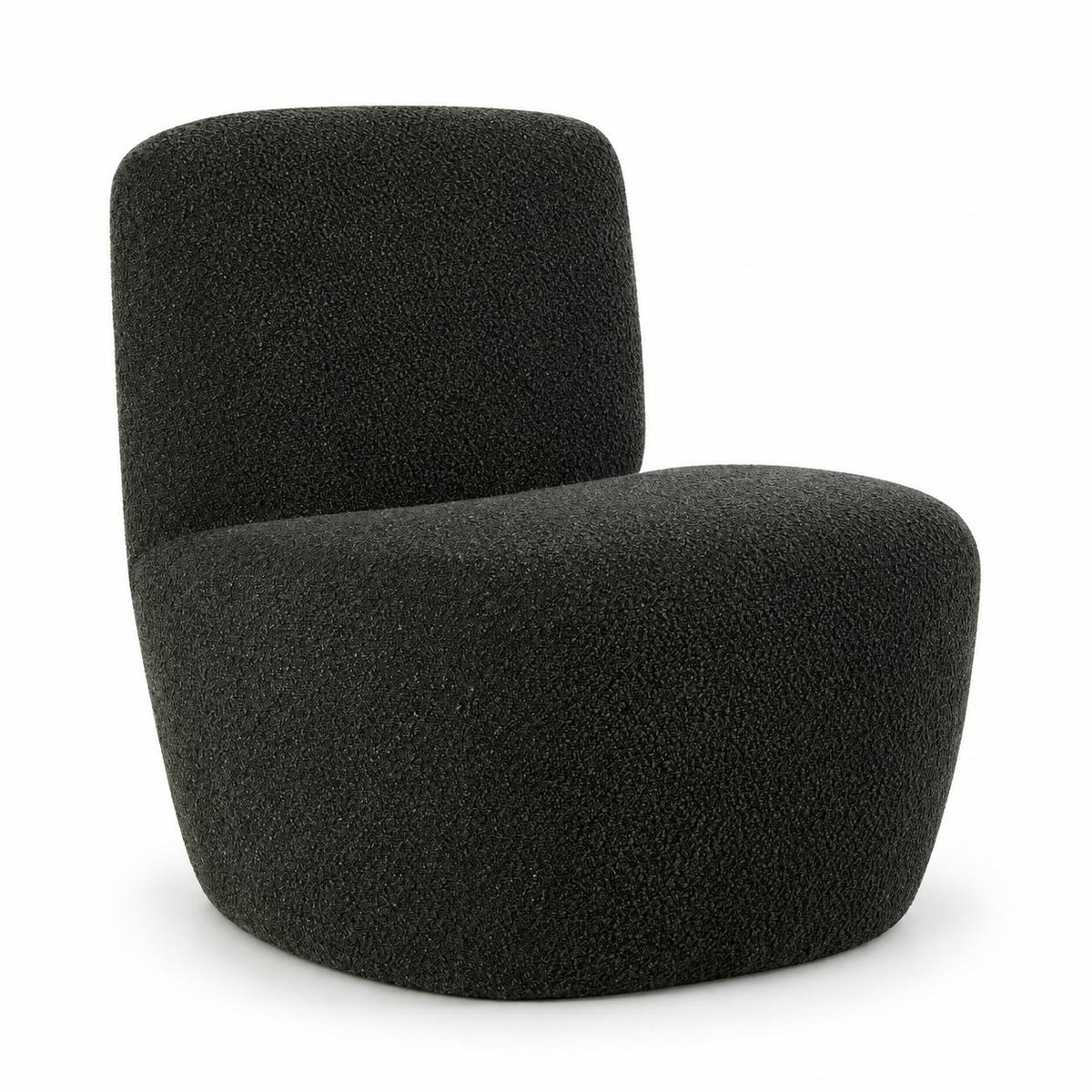 Fauteuil arrondi tissu bouclettes anthracite MALMOE anthracite, PIER IMPORT
