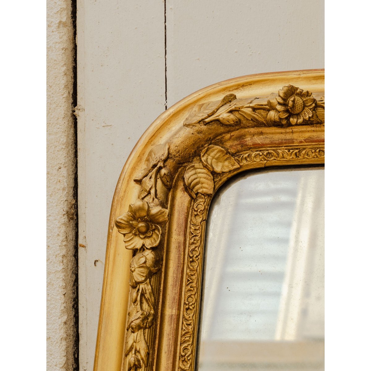 Grand miroir en résine dorée Georges N°1502 - Bon état doré, DEBONGOUT