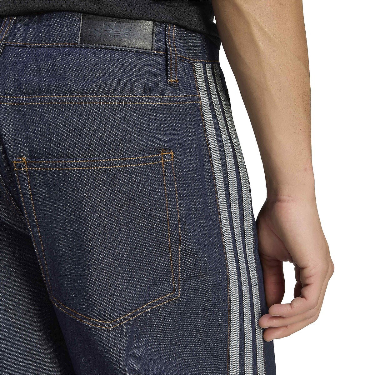 Pantalon denim droit, taille mi-haute, FIREBIRD bleu denim, adidas Originals