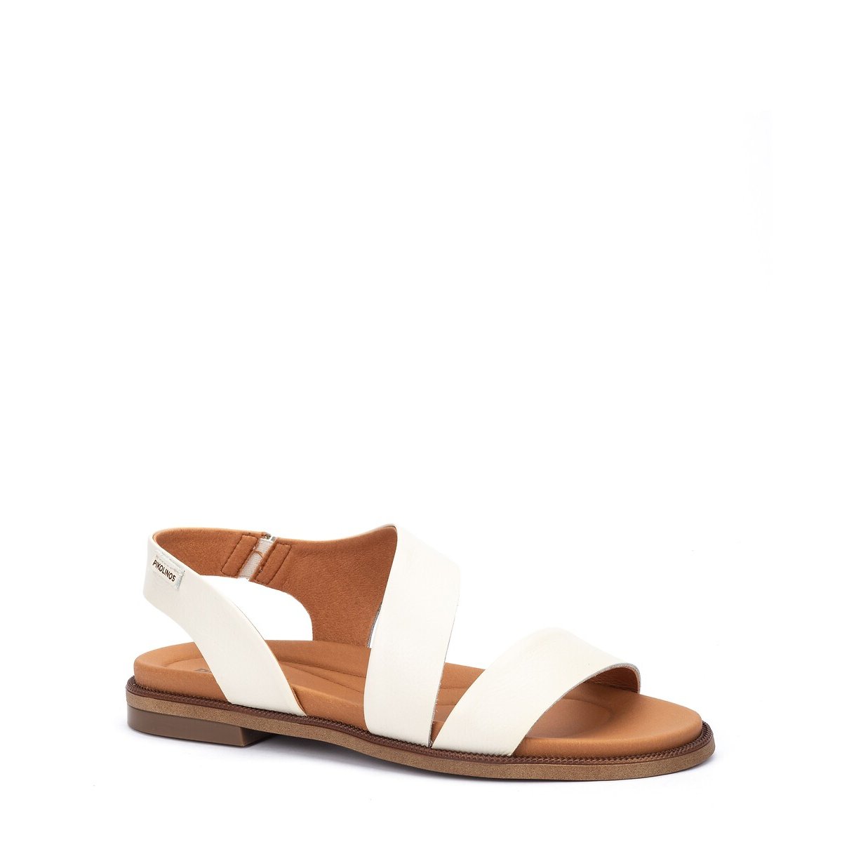 Nevia Flat Leather Sandals white, PIKOLINOS
