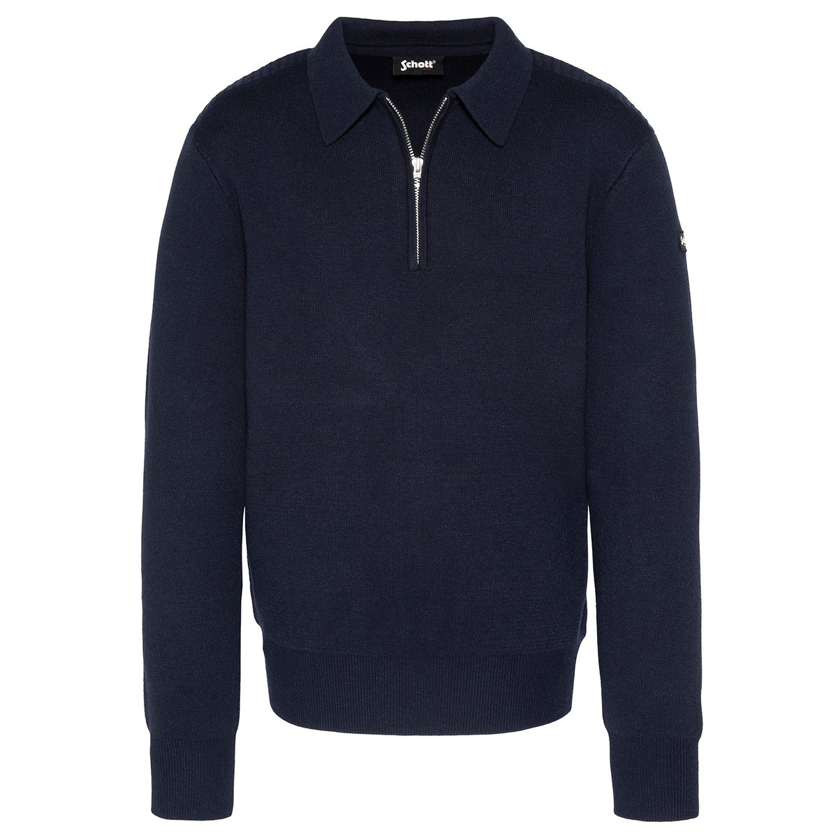 Pull colo polo zippé PLDAMON2 marine, SCHOTT