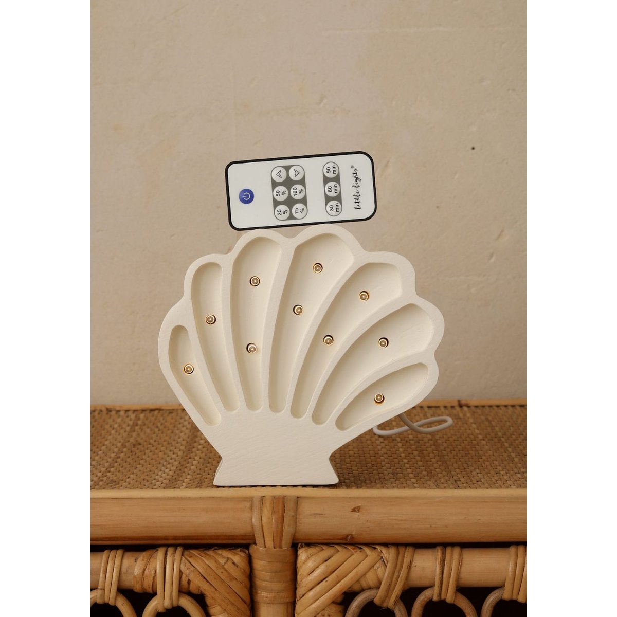 Lampe Veilleuse Coquillage Bois côtier blanc, LITTLE LIGHTS