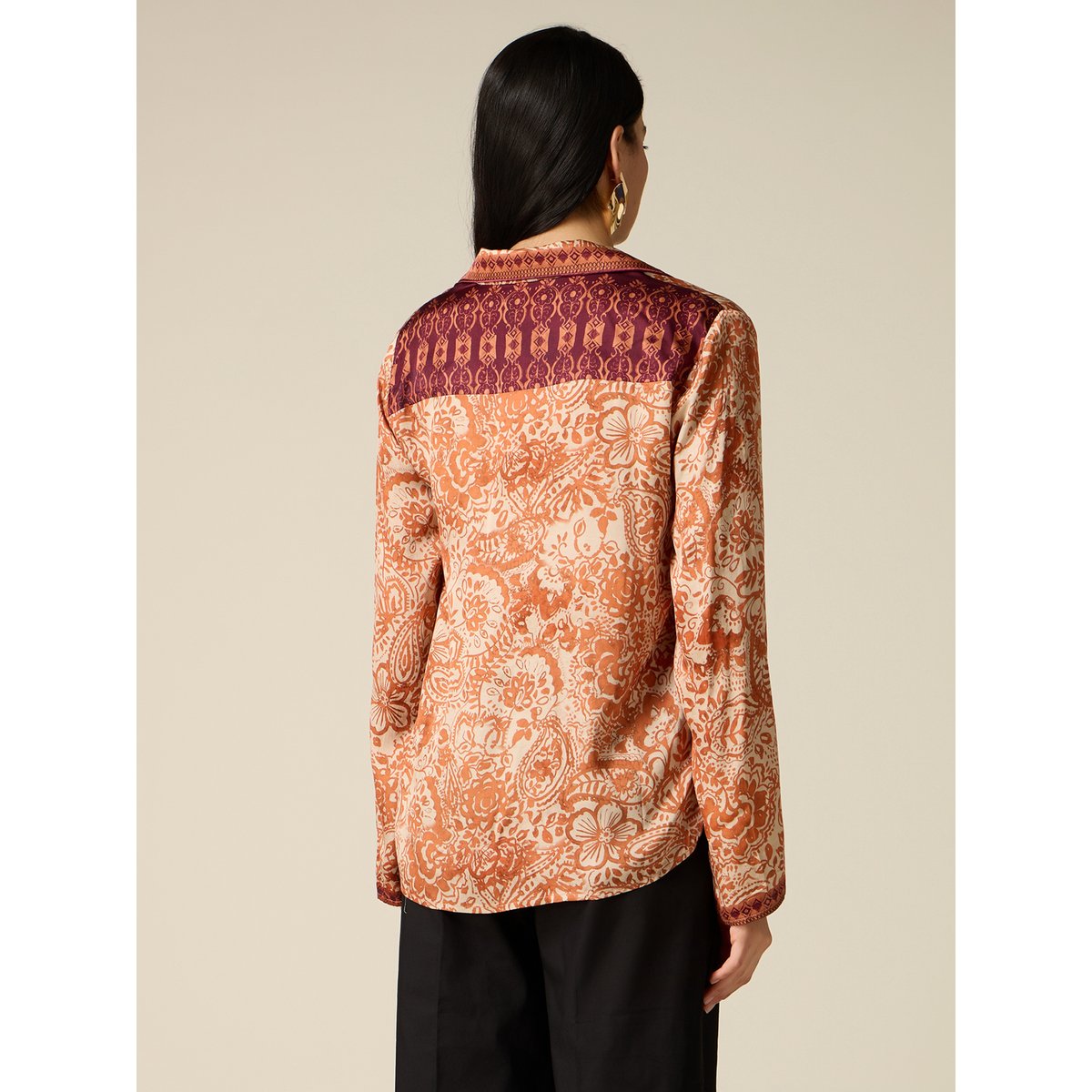 Chemise fantaisie orange soleil, OLTRE