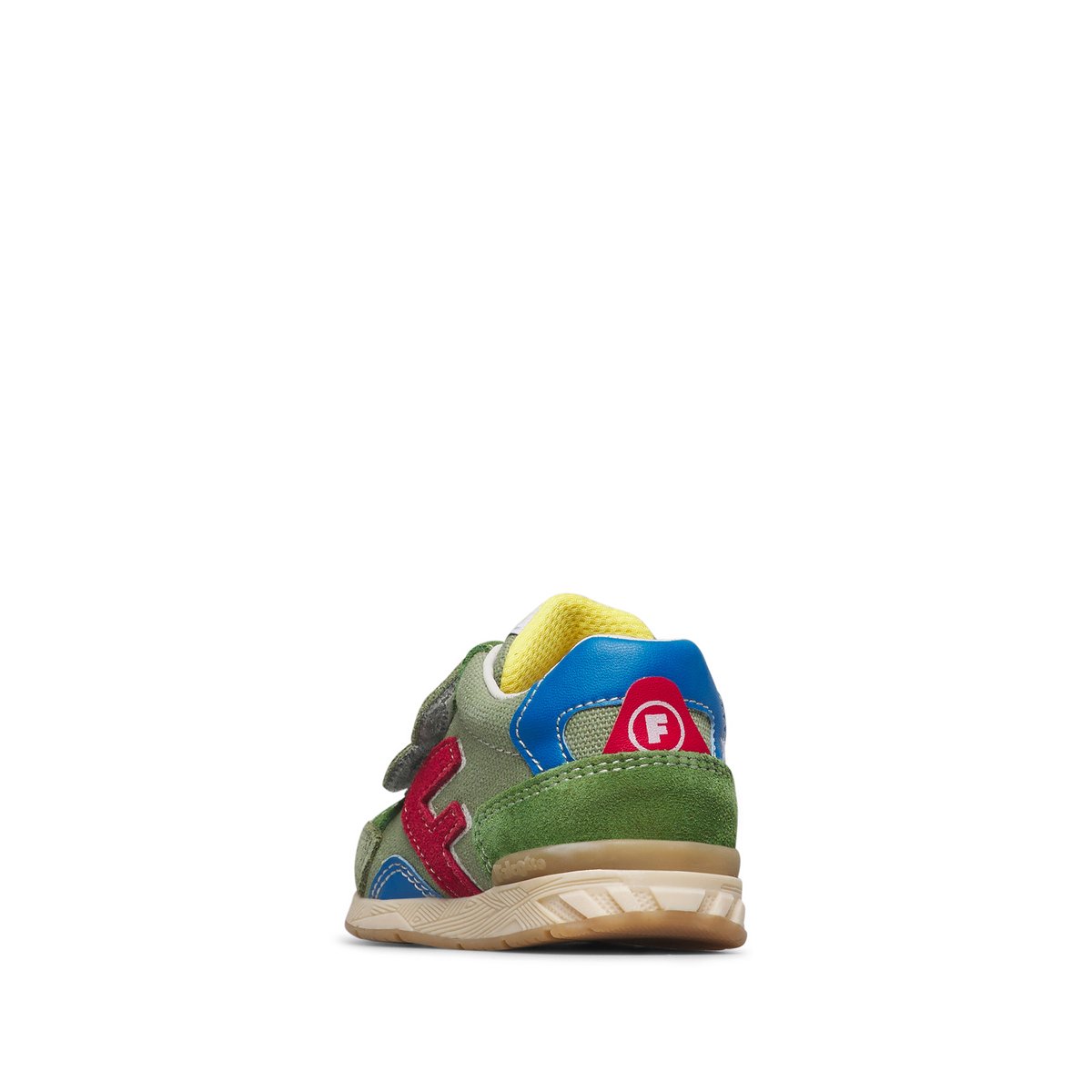 Sneakers en cuir et tissu NAERIS VL. vert-bleu, FALCOTTO