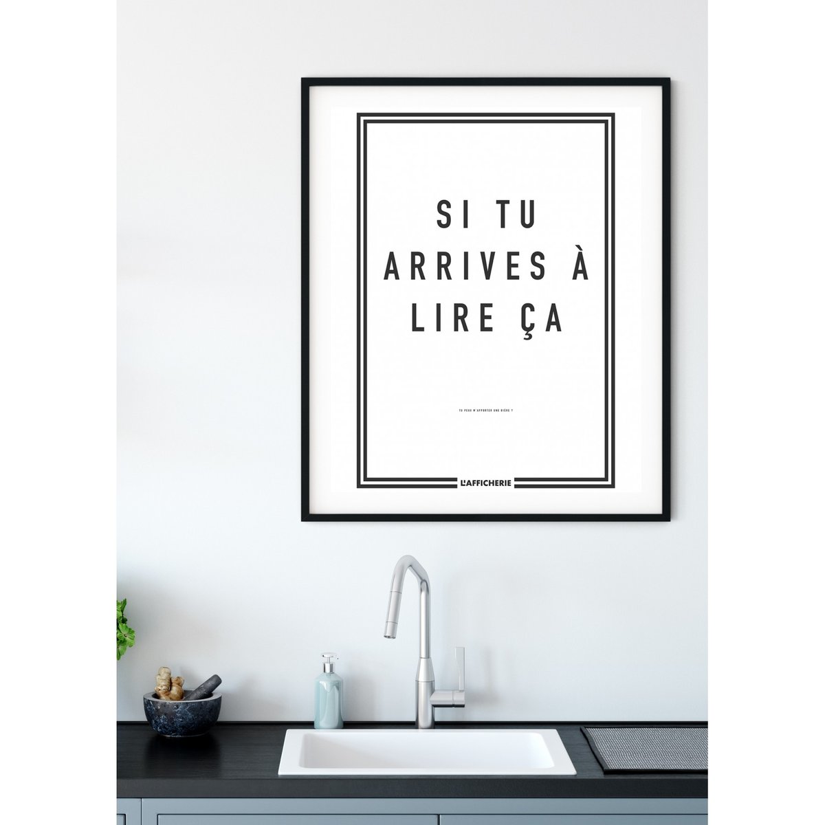 Affiche 'si tu arrives' blanc, L'AFFICHERIE