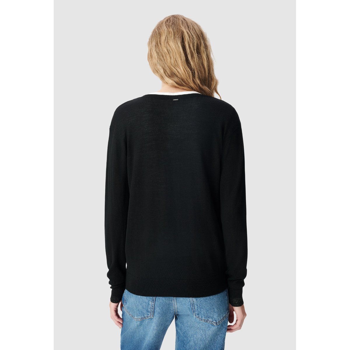 Pull encolure V 100% laine noir, IKKS