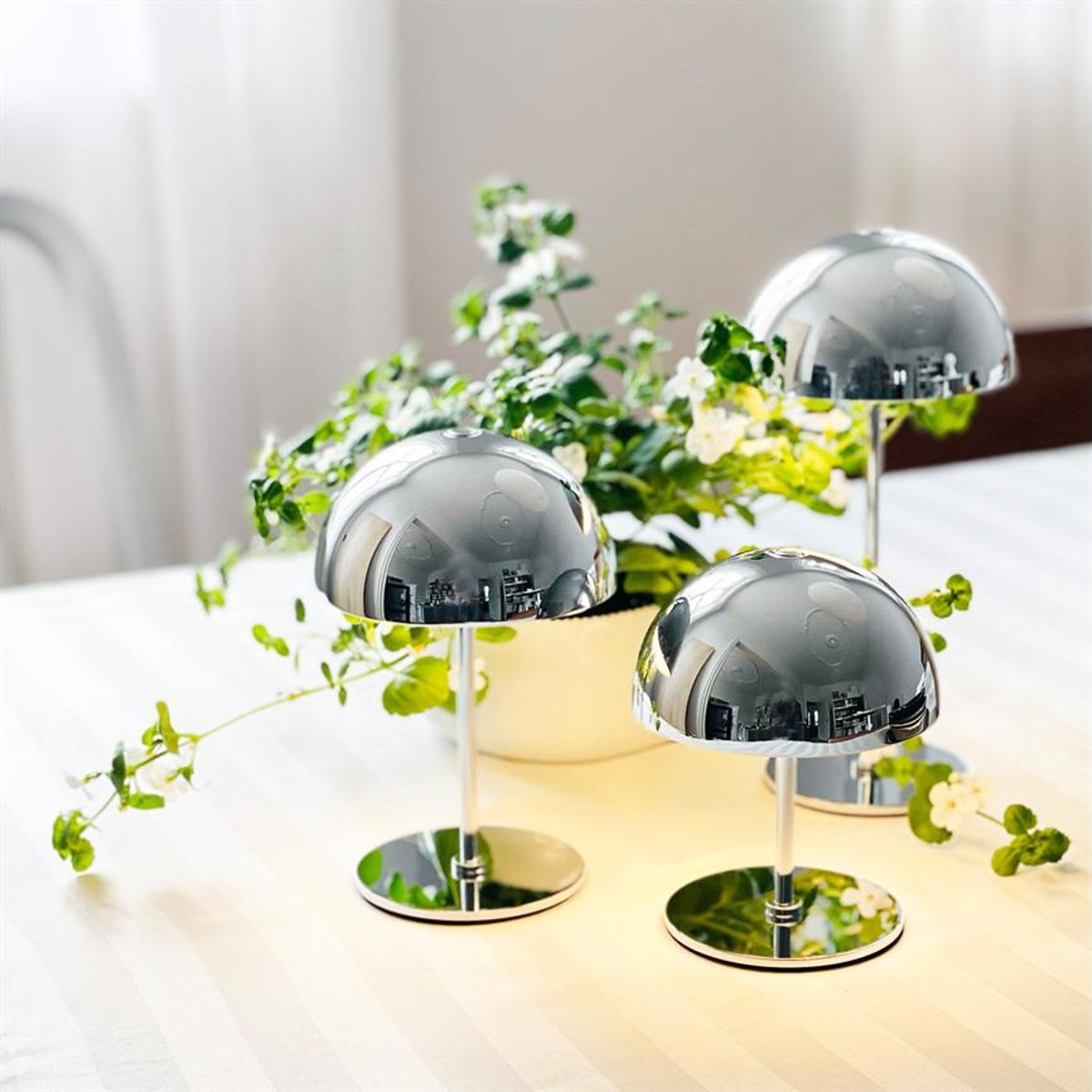 Lampe à poser LED ALONG - paquet de 3 chromé, DYBERG LARSEN