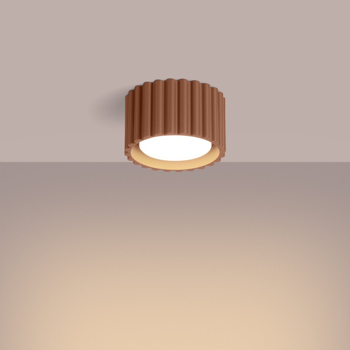 Plafonnier Aluminium Moka Gx53 1 Aura marron, EDEN