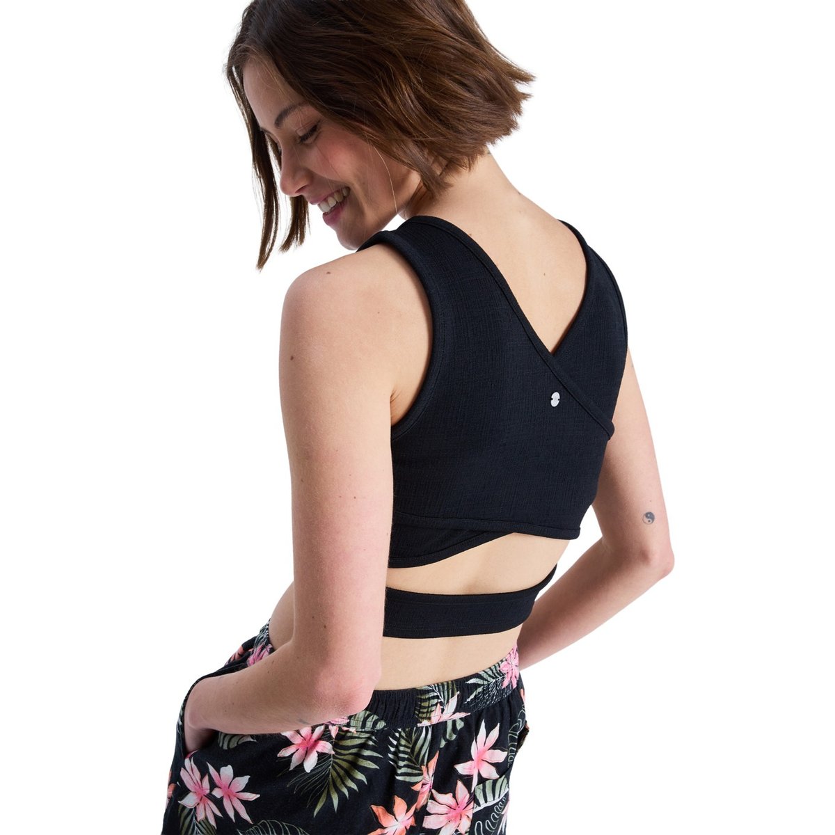 Débardeur cropped GOOD KEEPSAKE. noir anthracite, ROXY