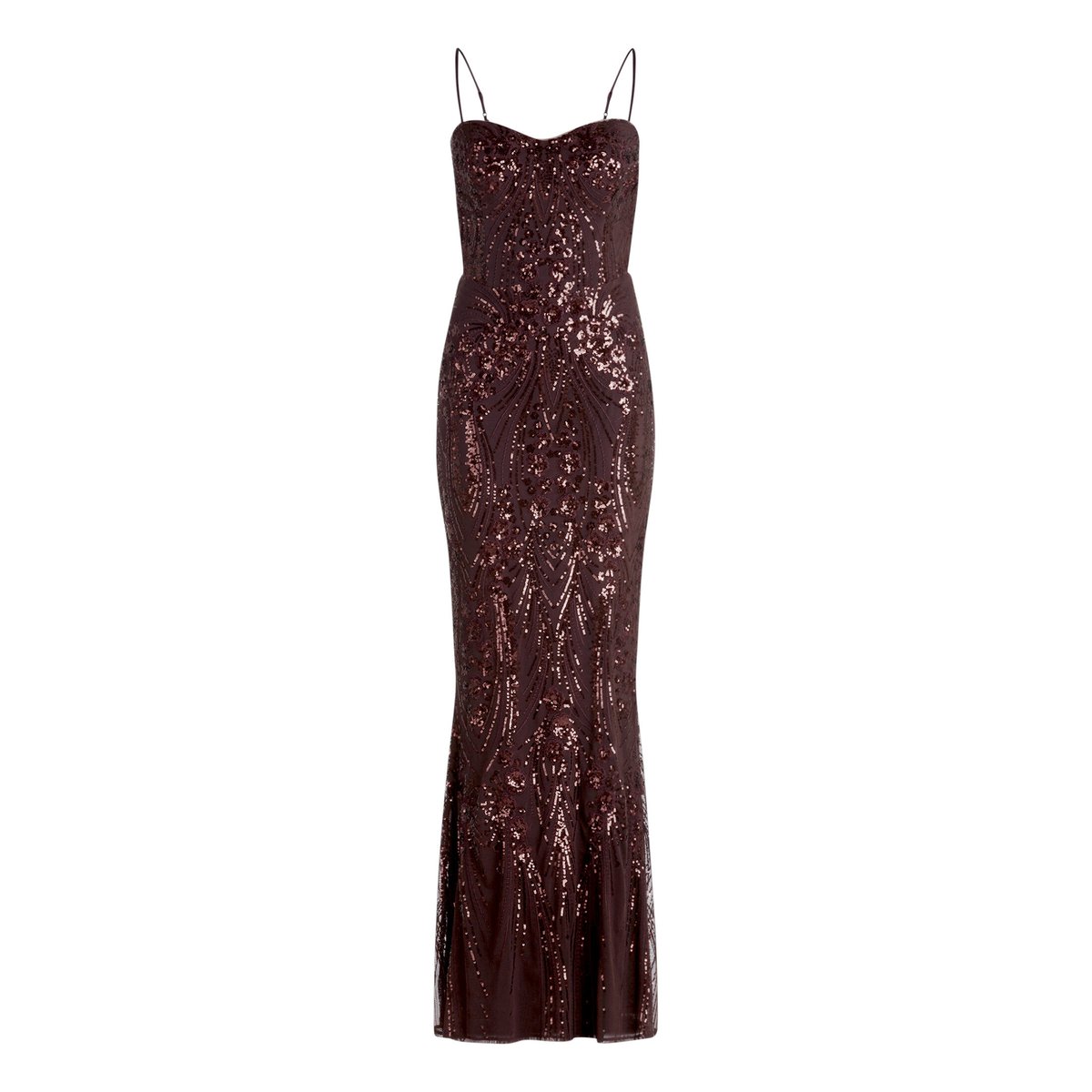 Robe de soirée à paillettes dark maroon, VERA MONT