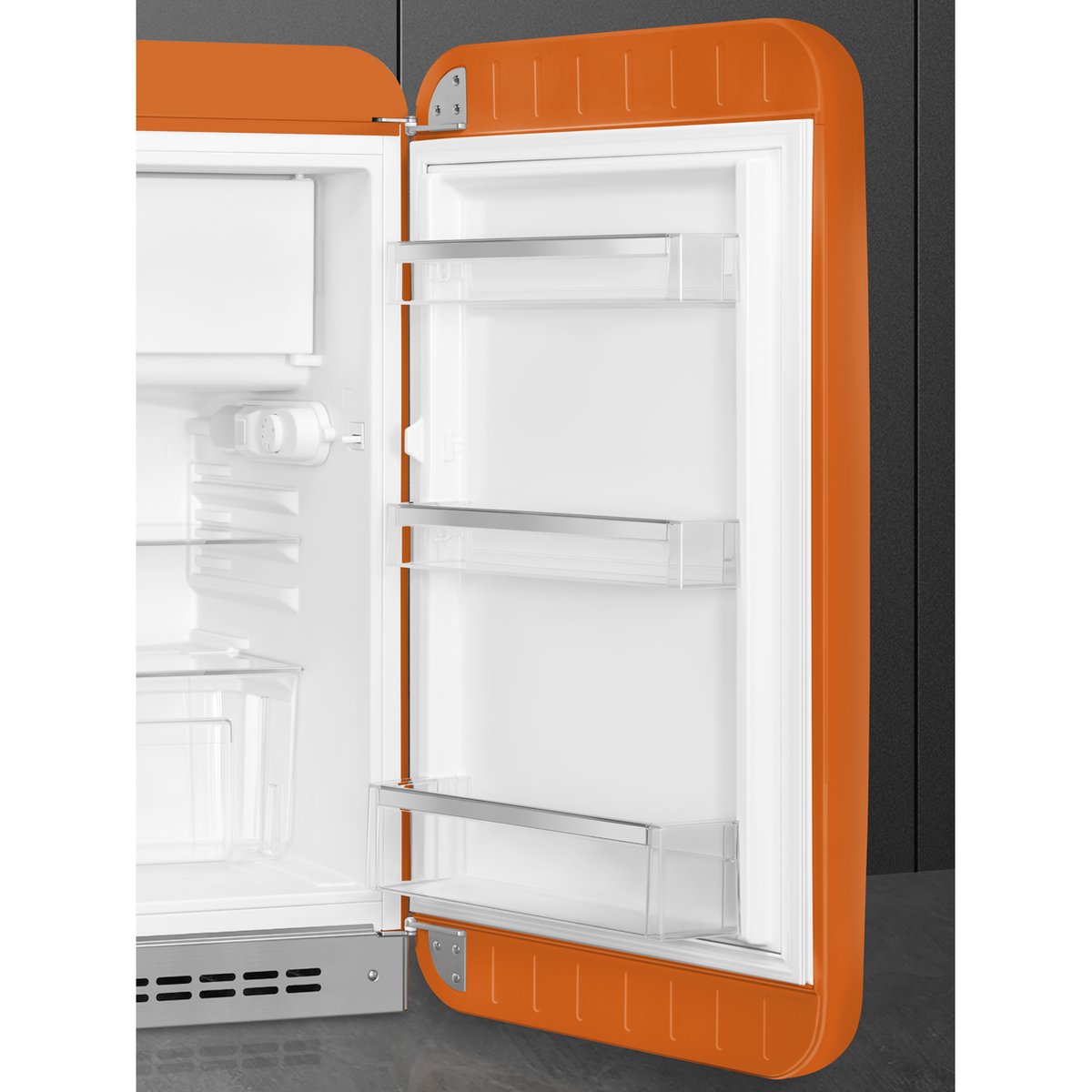 Mini réfrigérateur 1 porte poignée à gauche FAB10 orange brillant, SMEG