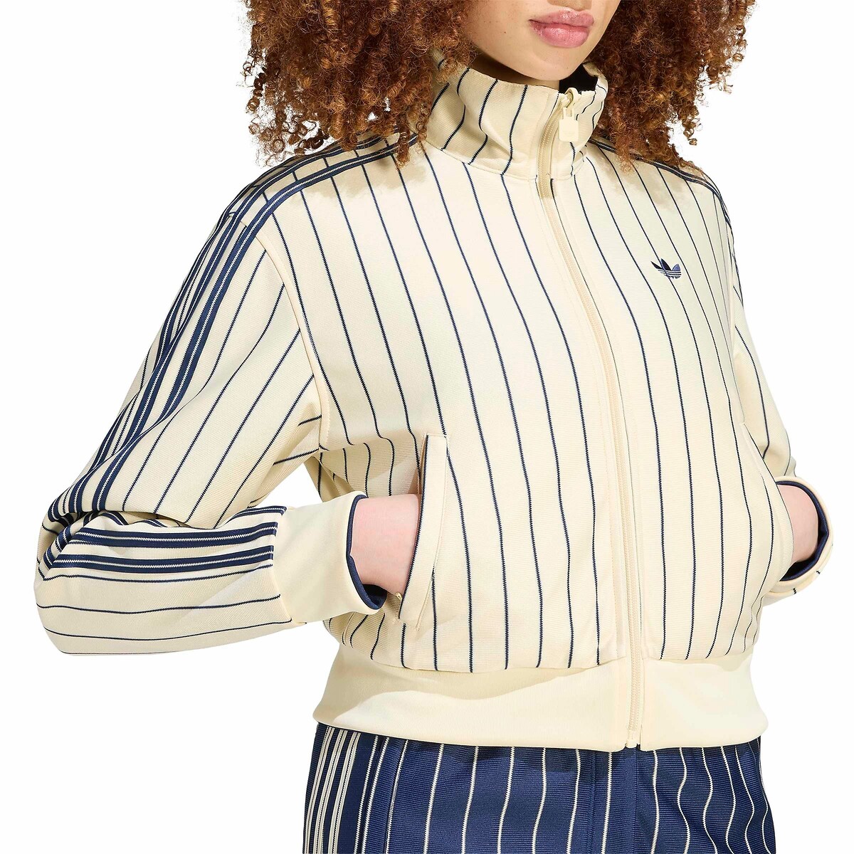 Veste zippée réversible FIREBIRD ecru/bleu, adidas Originals