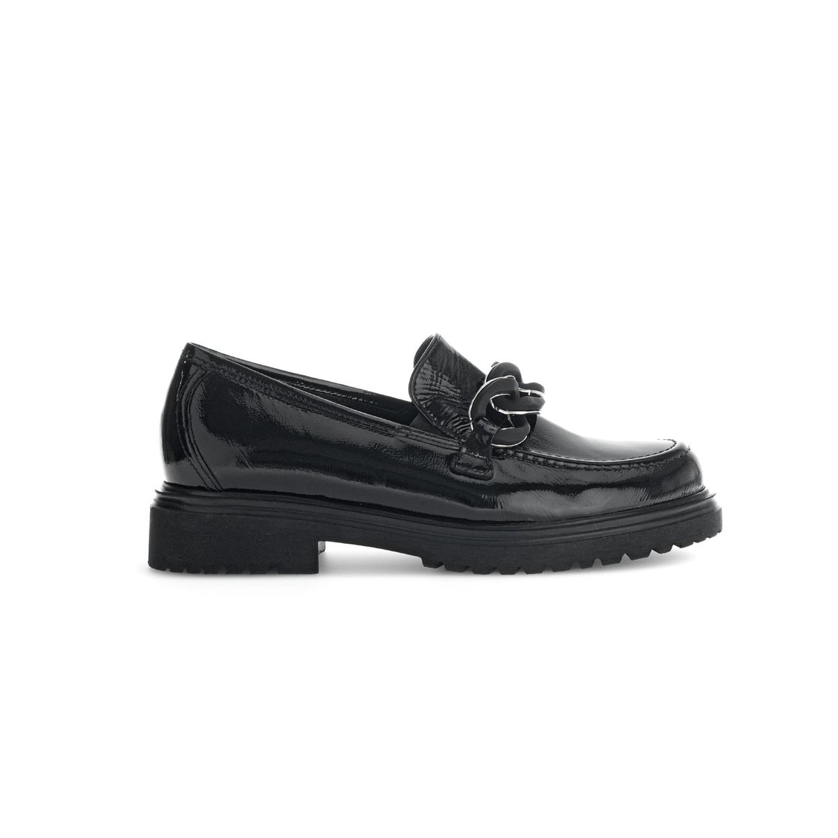Mocassins en cuir à talon décroché noir, GABOR