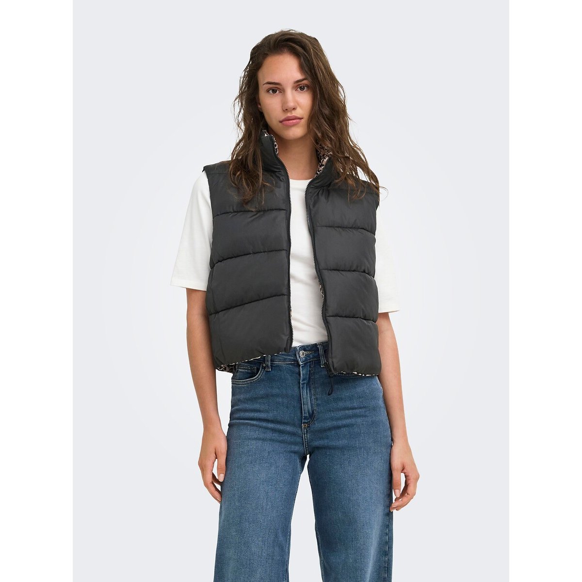 Piumino senza maniche reversibile nero , ONLY