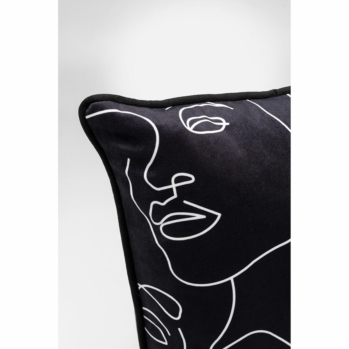 Coussin Faces 45x45cm noir, KARE DESIGN