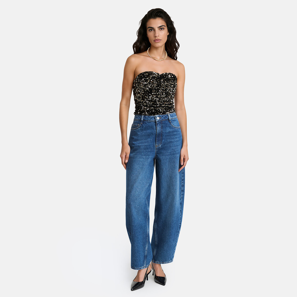 Bustier à sequins noir/mordoré, LA REDOUTE COLLECTIONS
