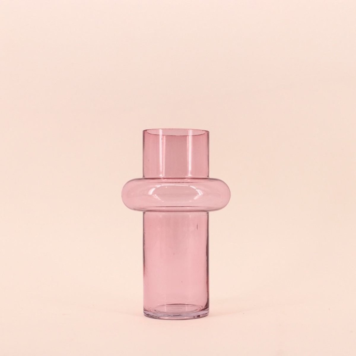Vase anneau en verre, H20cm rose, DECOSTAR