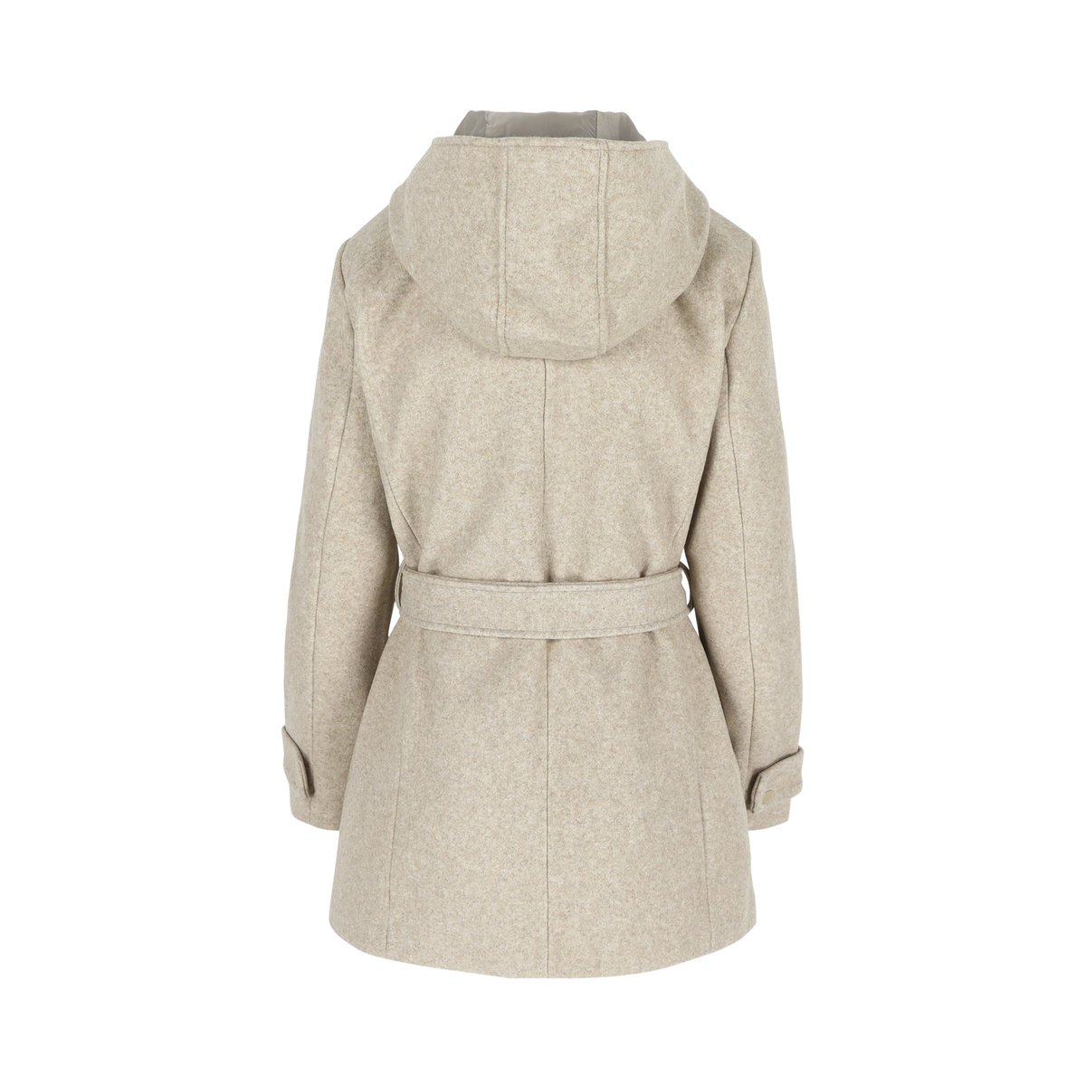 Duffle-coat avec ceinture beige chine, LOLALIZA