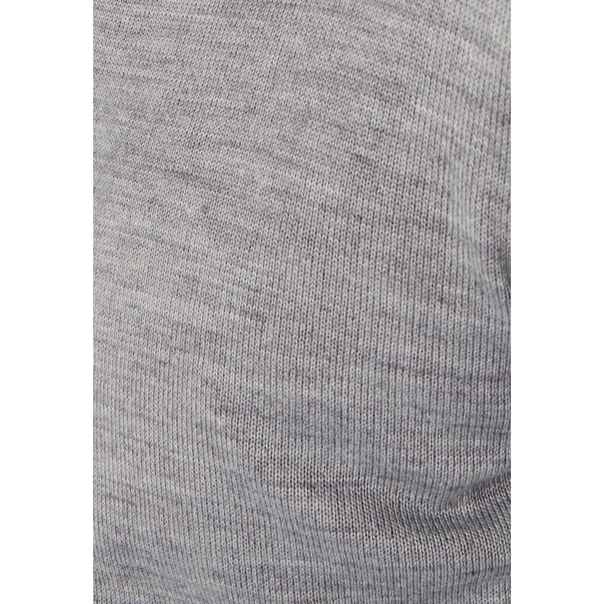 Pull classique encolure V avec laine gris chiné, DAMART