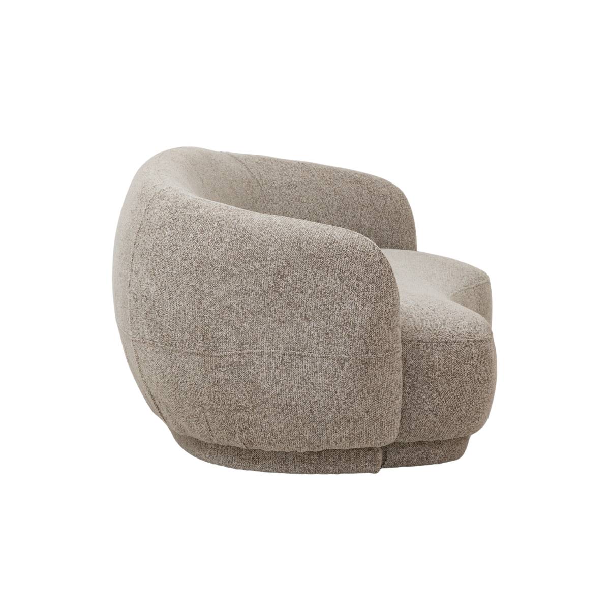 Canapé en tissu arrondi 3 places MADDY gris, MADE IN MEUBLES