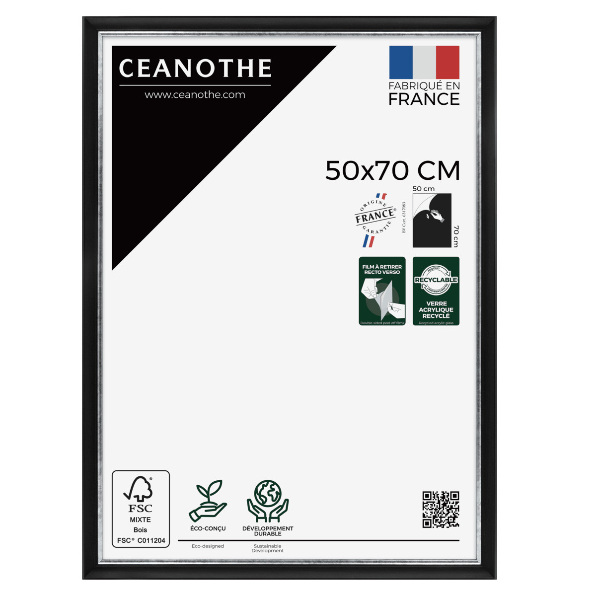 Cadre Photo En Résine Recyclée PANDORE argent, CEANOTHE