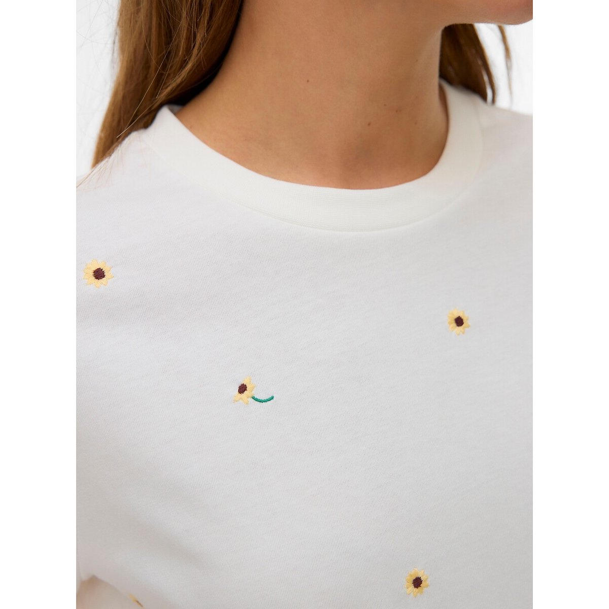 Floral Crew Neck Short Sleeve T-Shirt white, VERO MODA