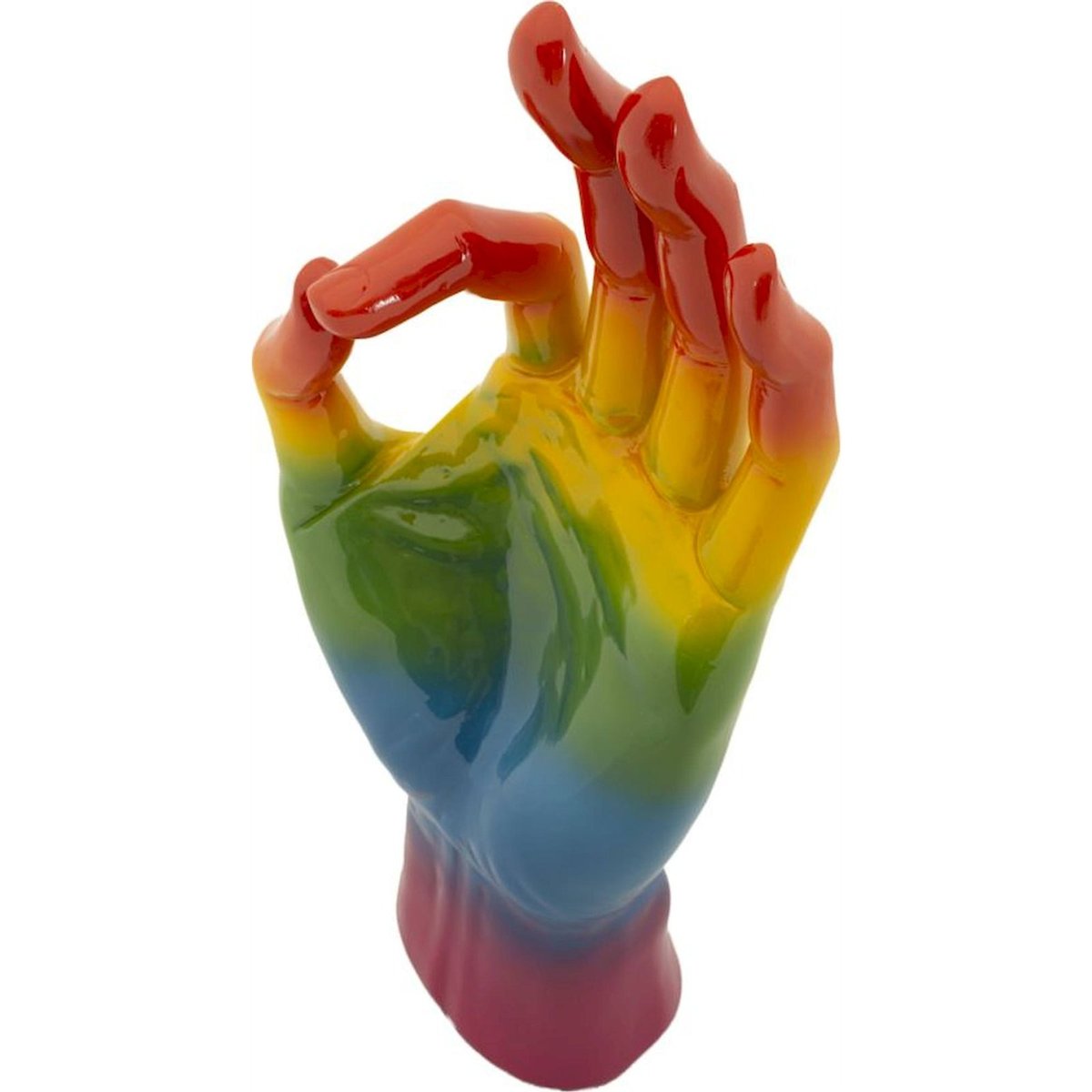Sculpture main symbole pop finition brillante multicolore, RECOLLECTION
