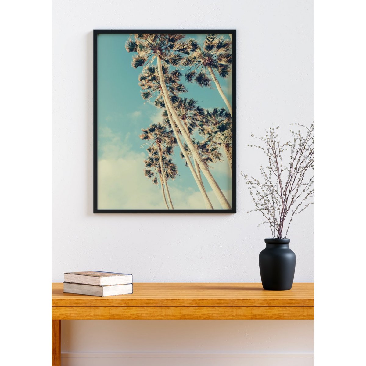 Poster Palm Trees 7 blanc, L'AFFICHERIE