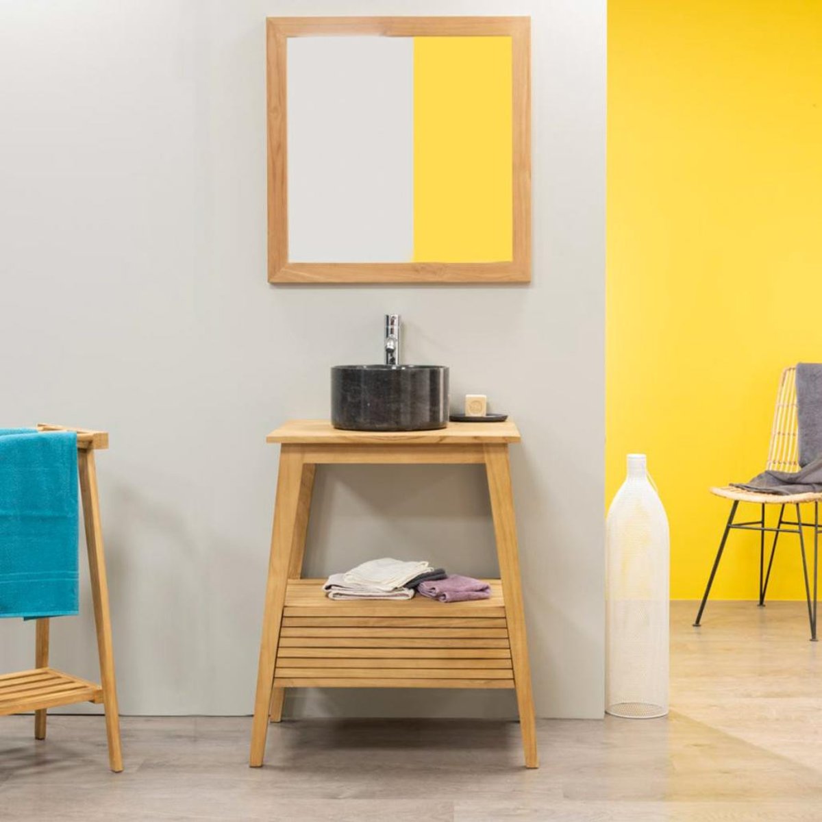 Meuble en teck rectangle 70 SCANDINAVE naturel, WANDA COLLECTION