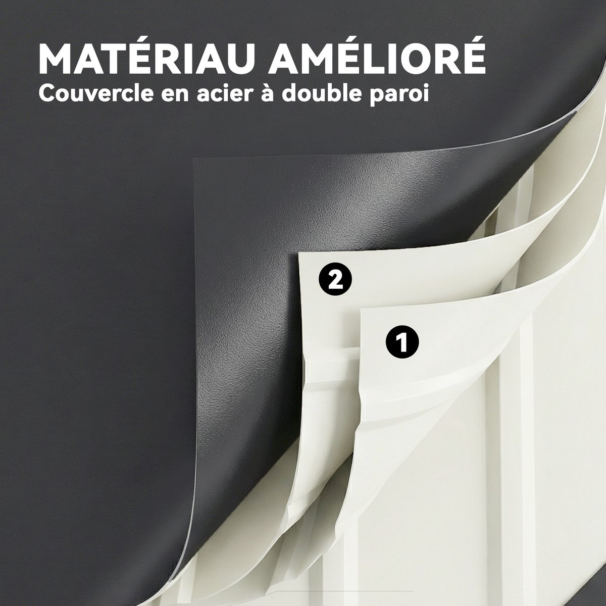 Coffre de rangement d'extérieur Acier gris anthracite, OUTSUNNY