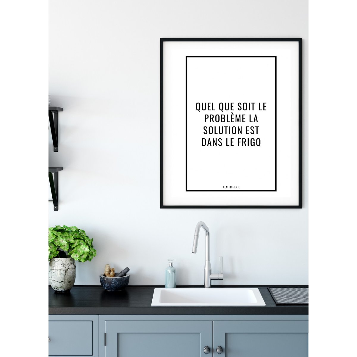 Affiche La solution est dans le frigo blanc, L'AFFICHERIE