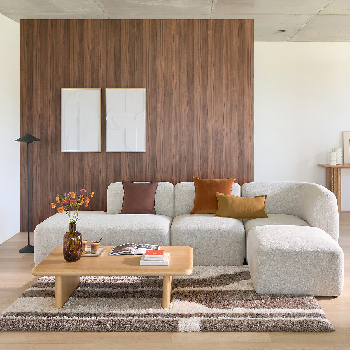 Salontafel, eikenfineer, Curva eikkleur, LA REDOUTE INTERIEURS