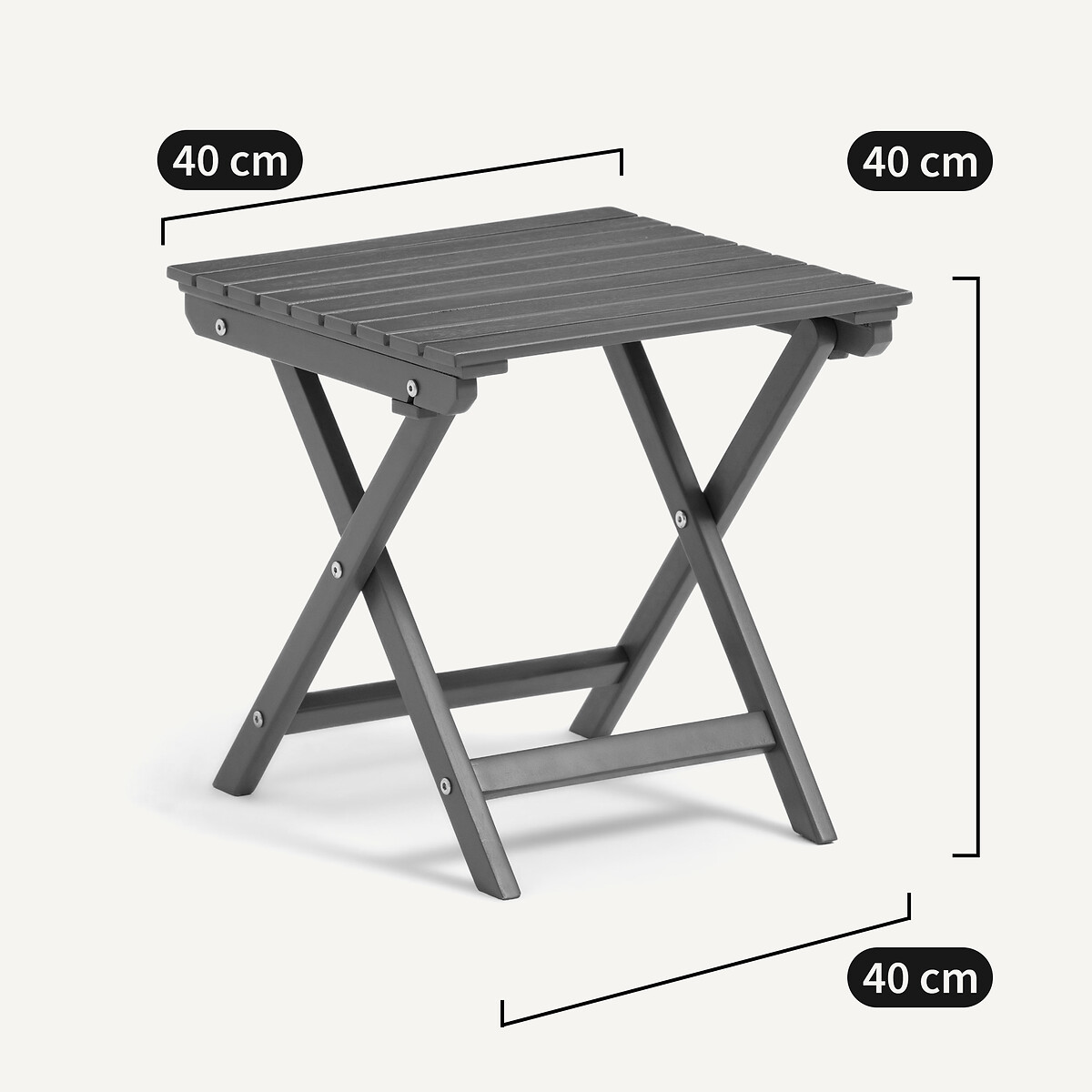 Mesa de apoio em acácia, Zeda madeira clara natural, LA REDOUTE INTERIEURS