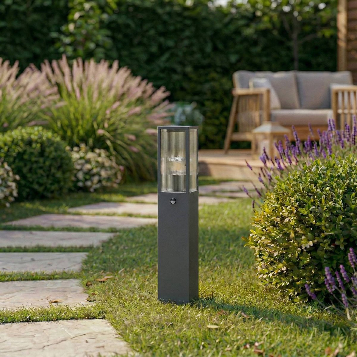 Luminaire extérieur en aluminium moderne anthracite, transparent, LINDBY
