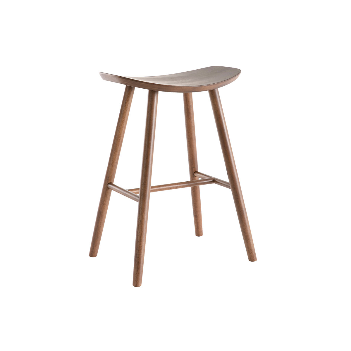 Tabourets de bar H65 cm (lot de 2) DEMORY noyer, MILIBOO