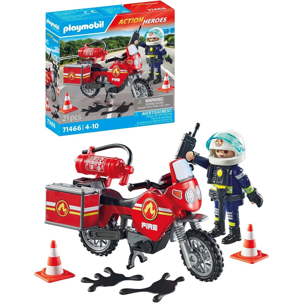 Pompier et moto Hereos pompier et moto, PLAYMOBIL