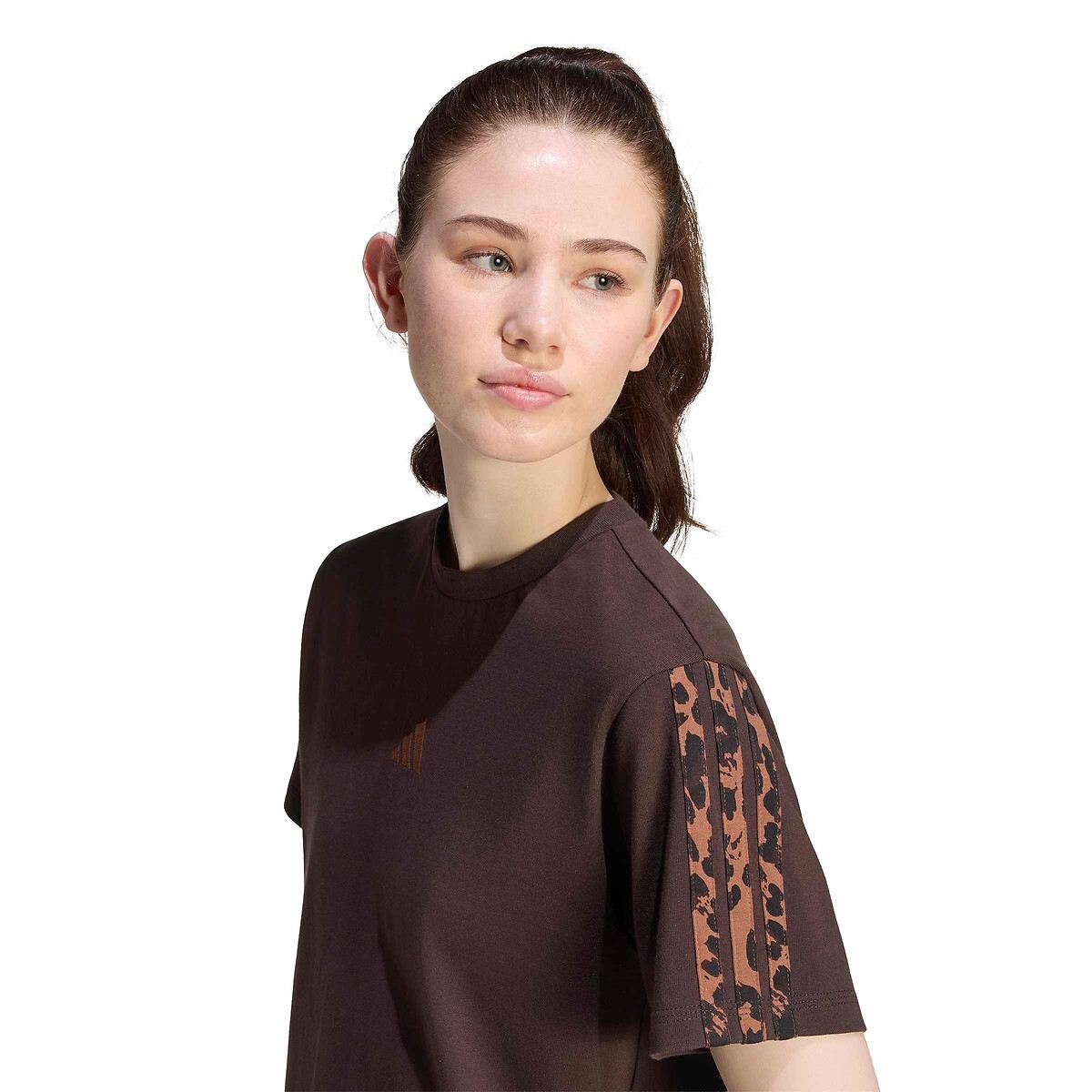 Leopard Print Stripes Short Sleeve T-Shirt leopard print, ADIDAS SPORTSWEAR