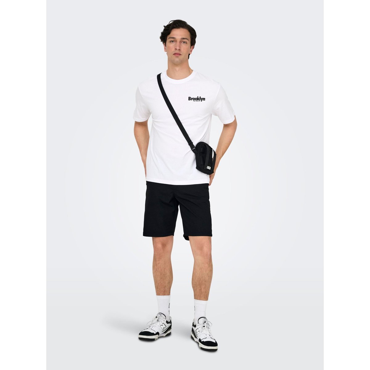Short Chino noire - black, ONLY & SONS