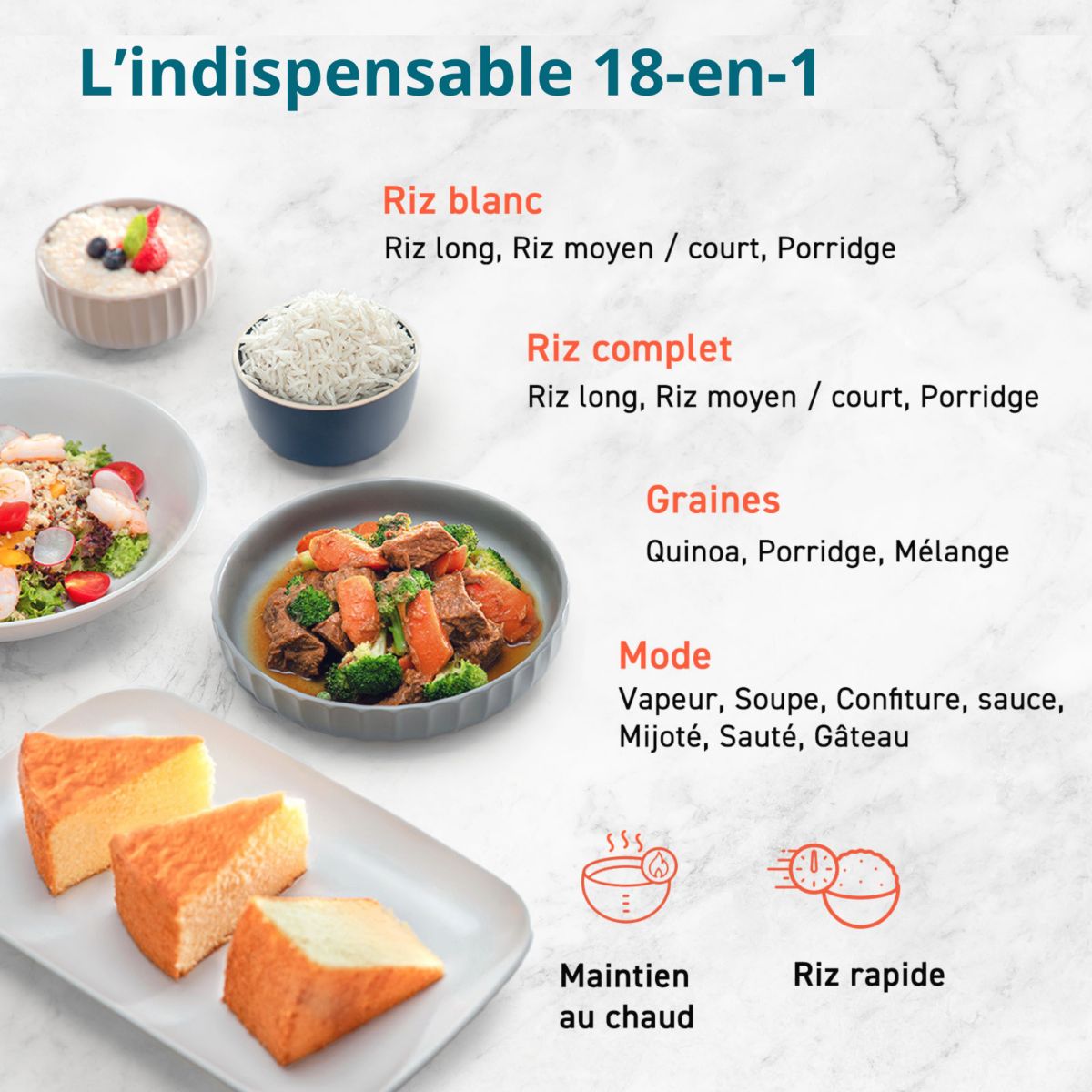 Cuiseur riz KOSP0020EUN Multi-cooker,Noir,  5 L couleur unique, COSORI