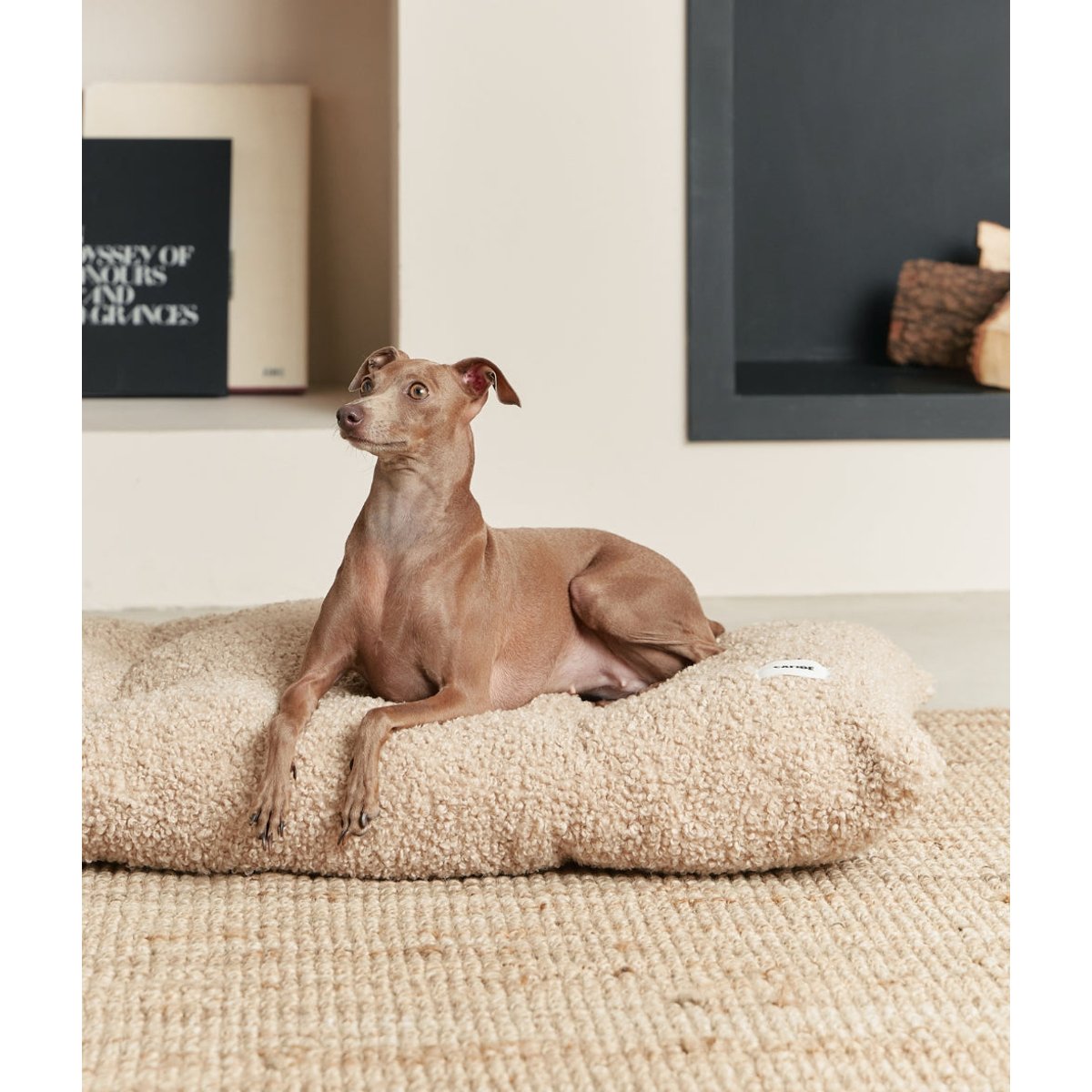 Coussin de lit pour chien effet bouclette, BELA beige, CAFIDE